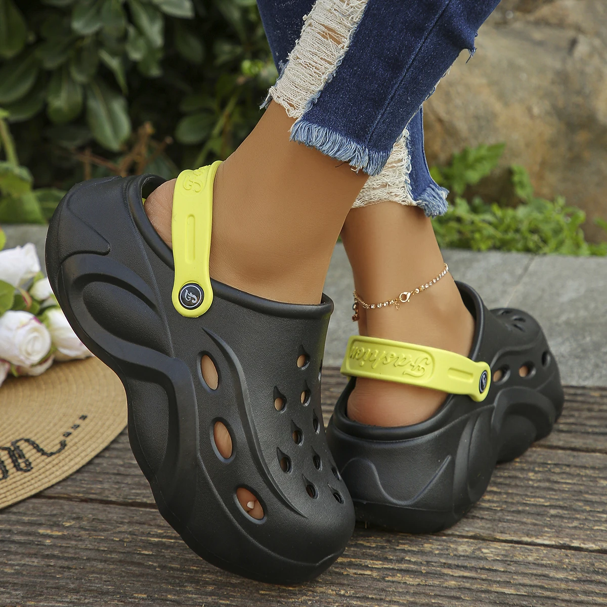 Dam Chunky Platåtofflor (7,3 cm) - Tjock Sula & Lättvikt EVA Clogs